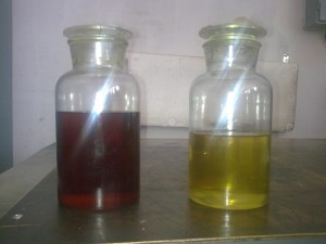 Transformer oil before and after reneneration by UVR 450/16