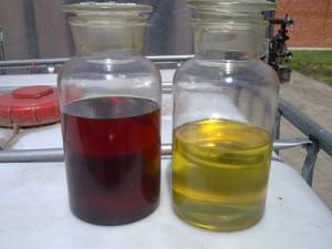 Transformer oil before and after regeneration 